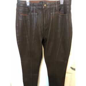 Fashion Nova Skinny Faux Leather Pants Womens Chocolate Brown Coated Steampunk